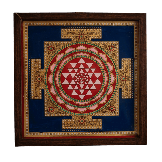 Sri Yantra Reverse Glass Painting