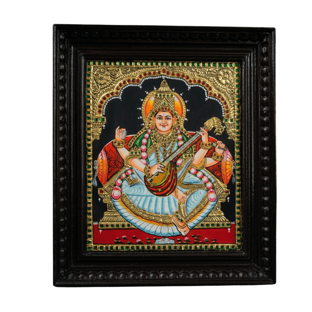 Goddess Saraswati Tanjore Painting