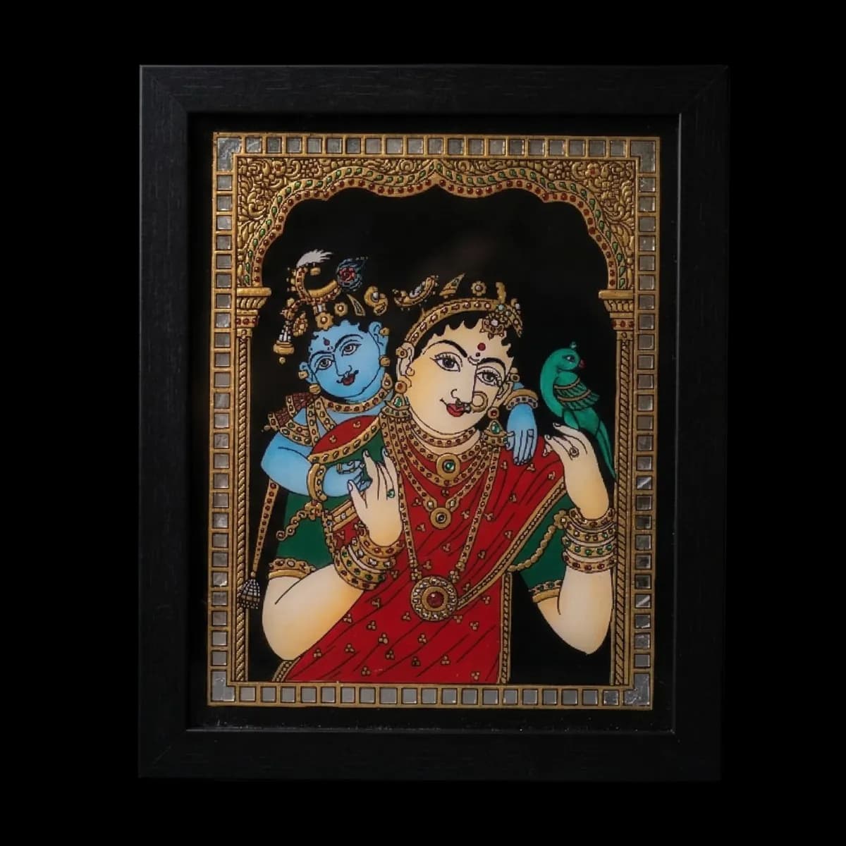 Yashoda & Krishna Reverse Glass Painting