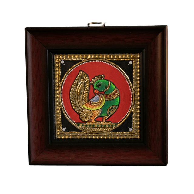 Parrot Motif Tanjore Painting