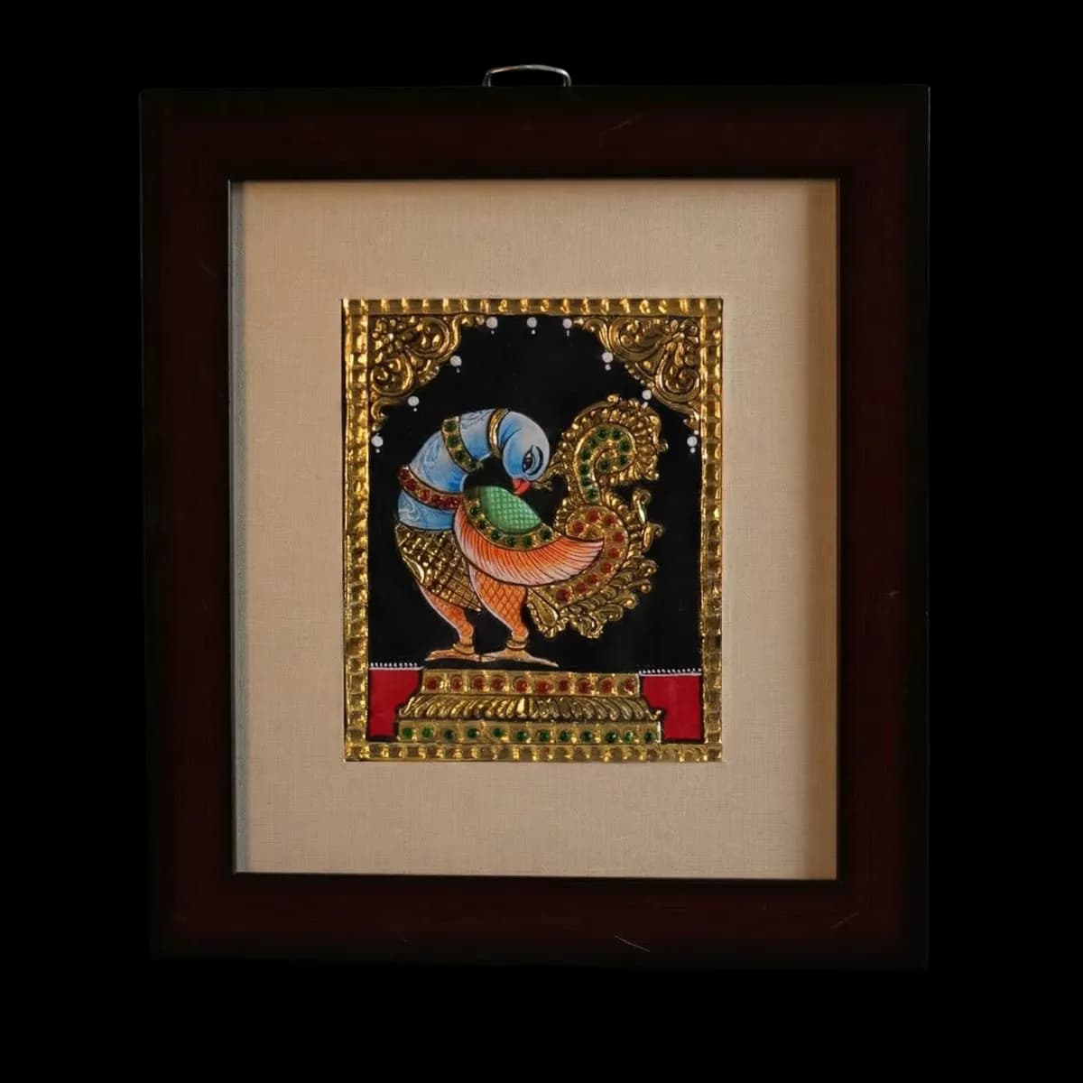 Traditional Bird Motif Tanjore Painting