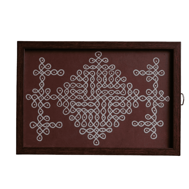 Hand-Painted Framed Kolam Art