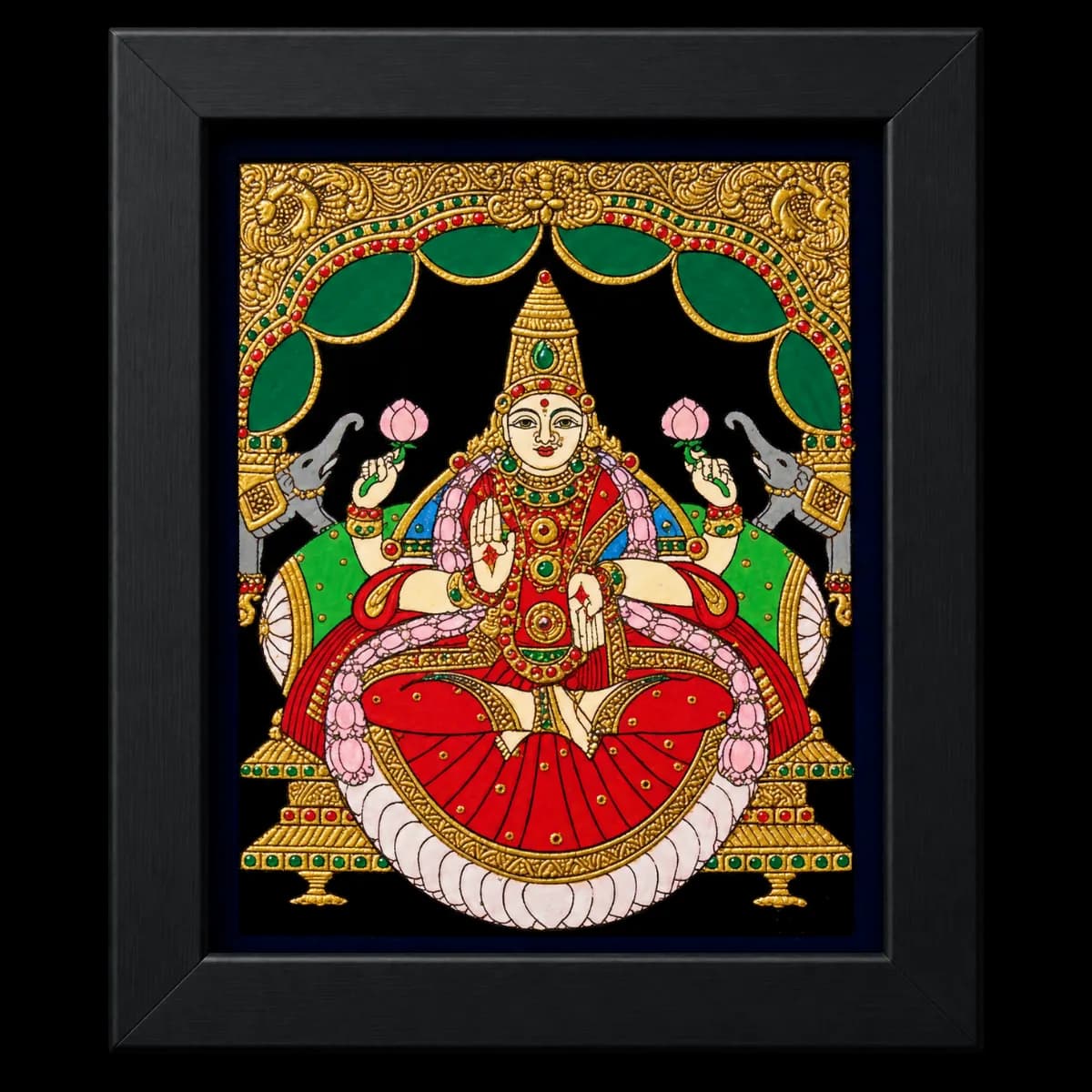 Goddess Lakshmi Reverse Glass Painting (Small)