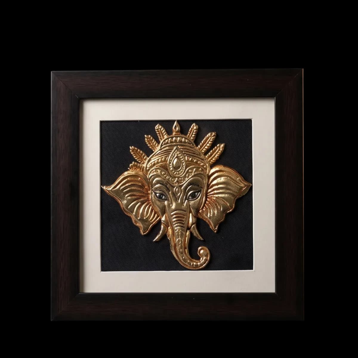 Gold Foil Ganesha Face Tanjore Painting