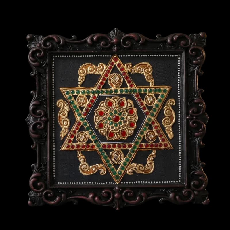 Shatkona Yantra Tanjore Painting