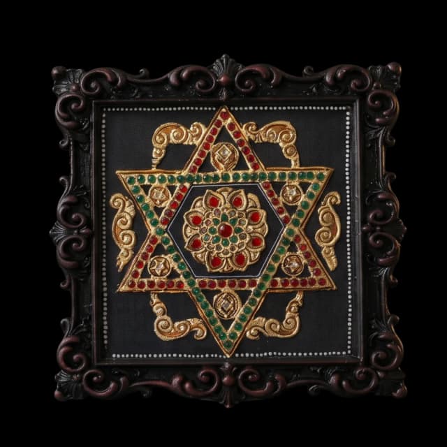 Shatkona Yantra Tanjore Painting