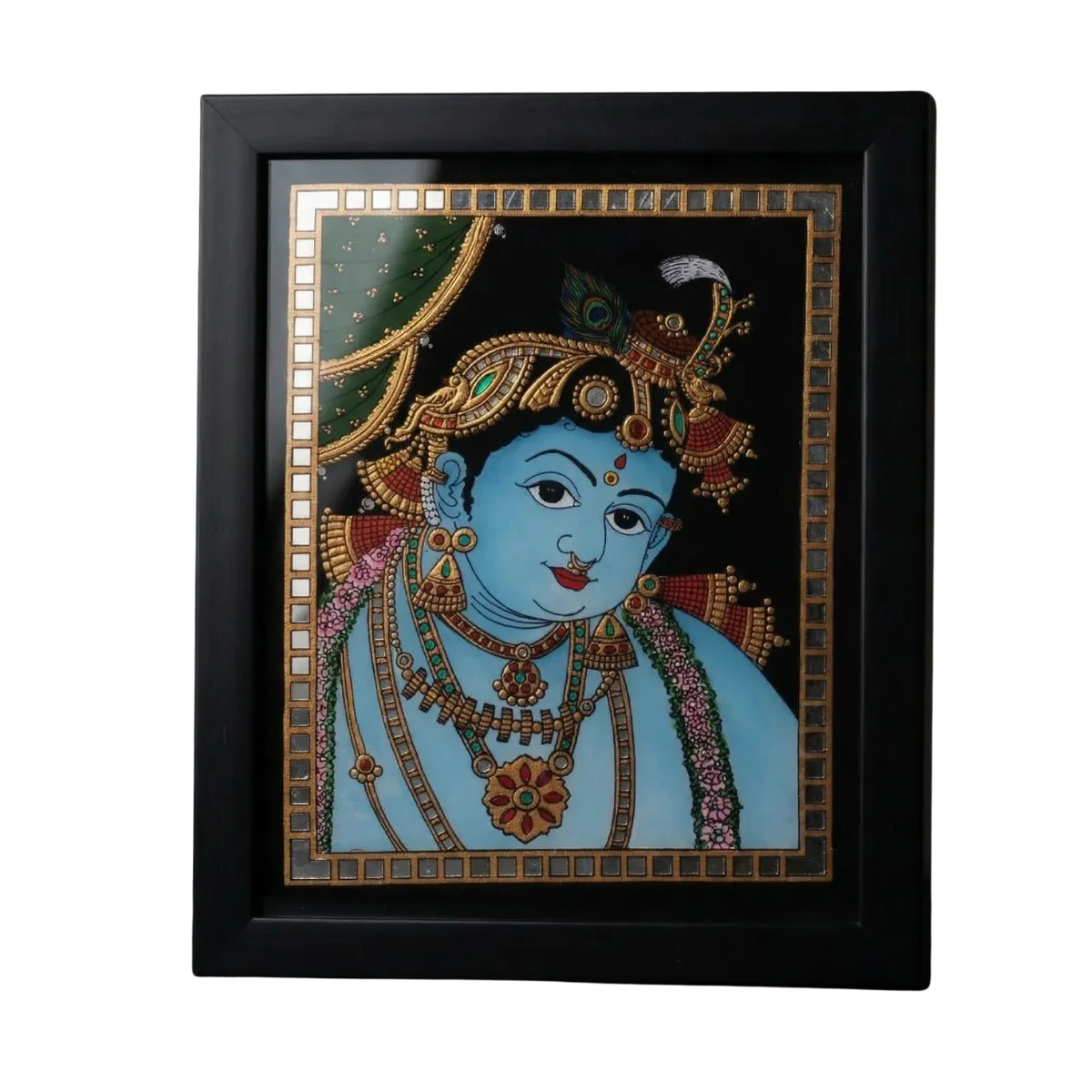 Lord Krishna Reverse Glass Painting