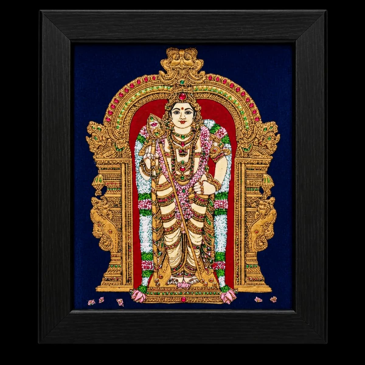 Lord Murugan Reverse Glass Painting (Small)