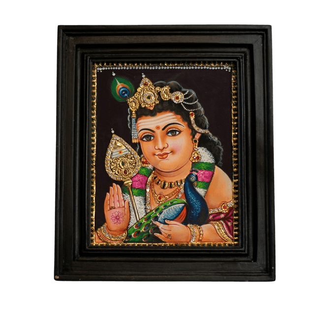 Bala Murugan (Child Murugan) Tanjore Painting