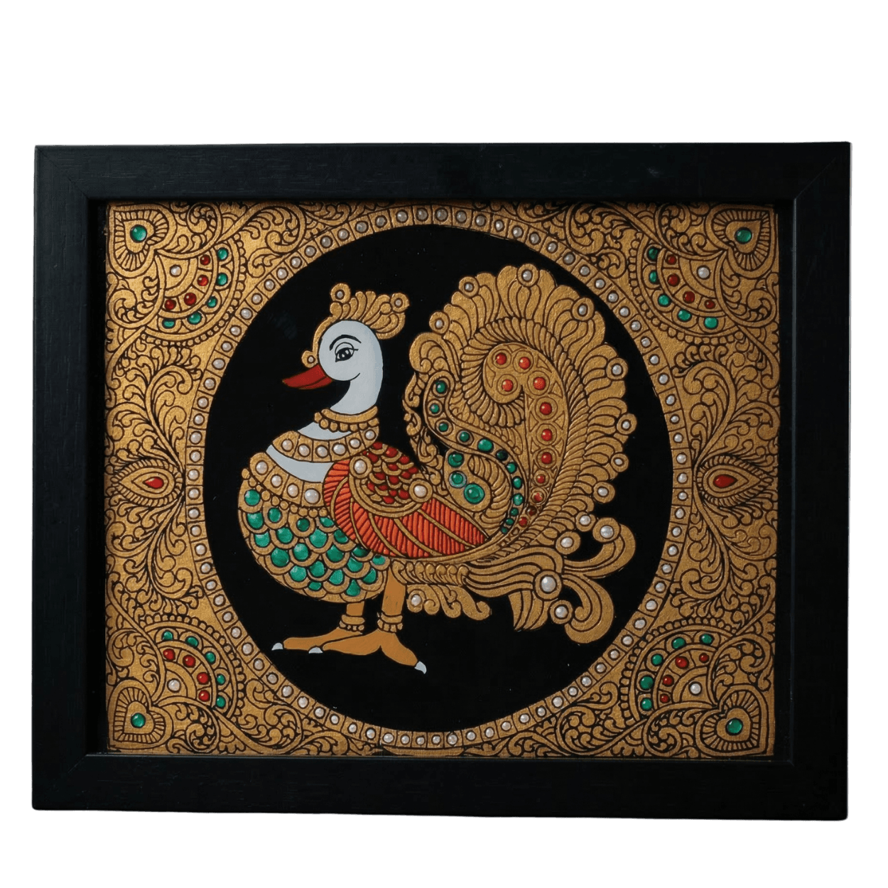 Annapakshi bird in Reverse glass painting