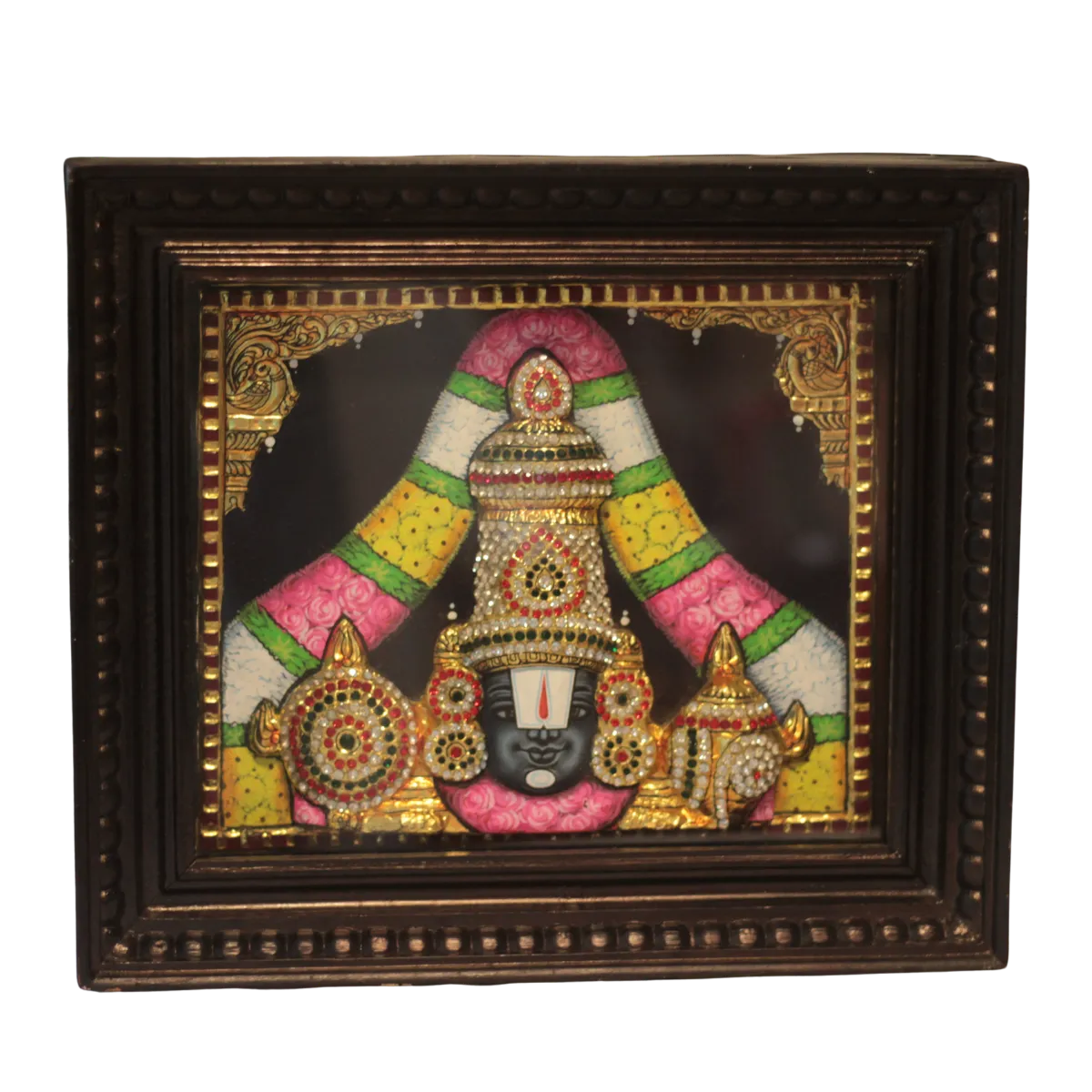 Lord Perumal Super Embossed Tanjore Painting