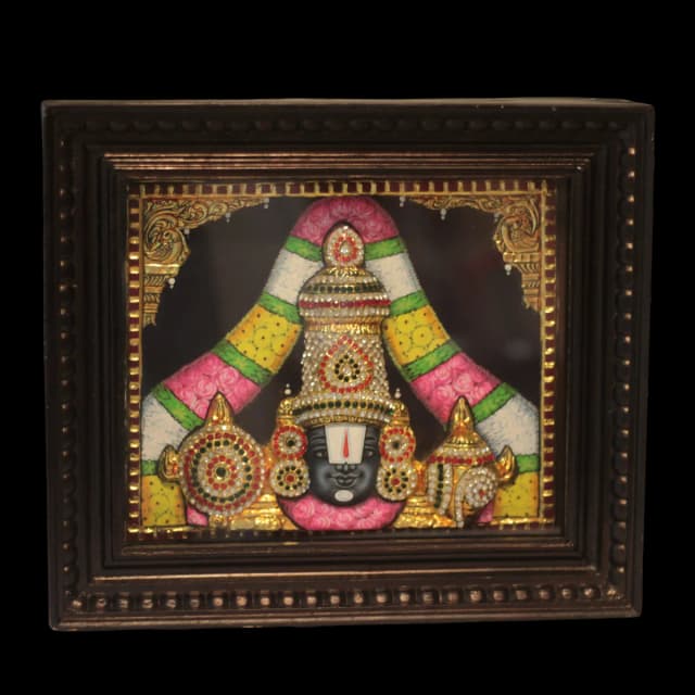 Lord Perumal Super Embossed Tanjore Painting