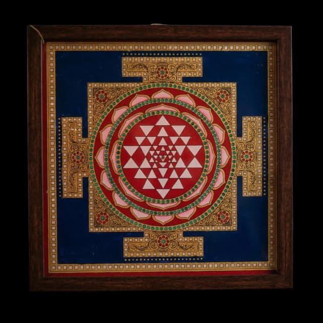 Sri Yantra Reverse Glass Painting
