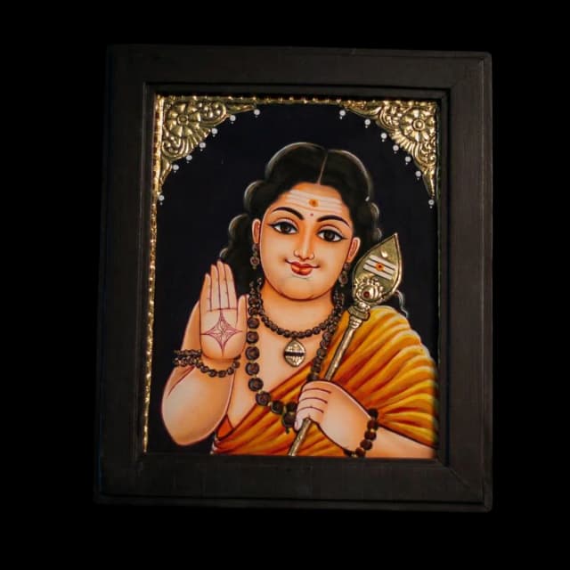 Sri Kumara Guru Murugan Tanjore Painting
