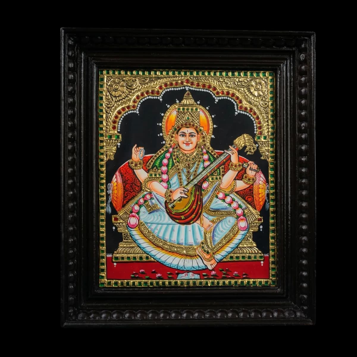 Goddess Saraswati Tanjore Painting