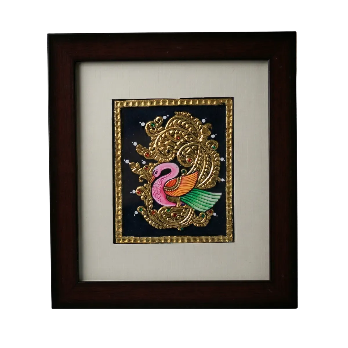 Swan (Hamsa) Tanjore Painting