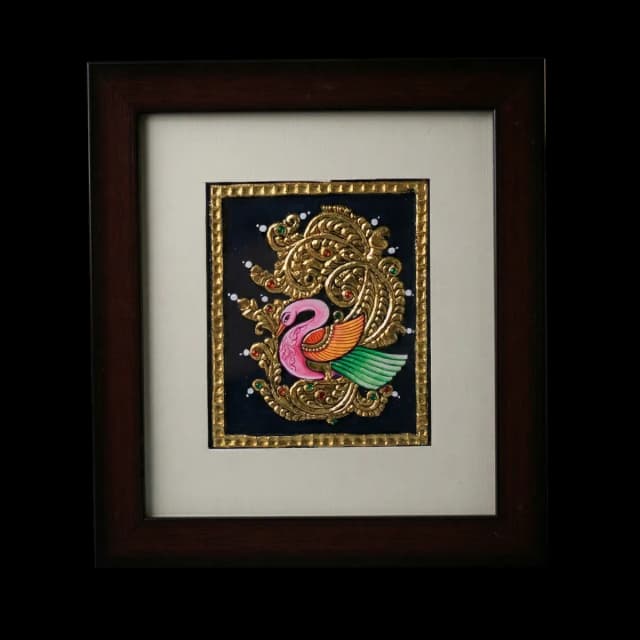Swan (Hamsa) Tanjore Painting