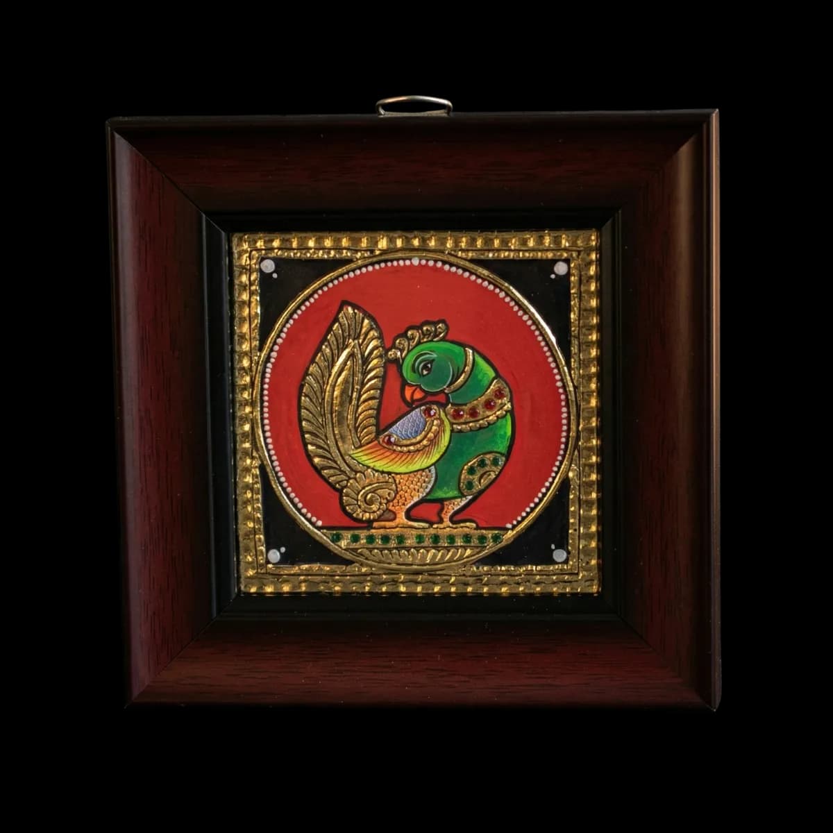 Parrot Motif Tanjore Painting