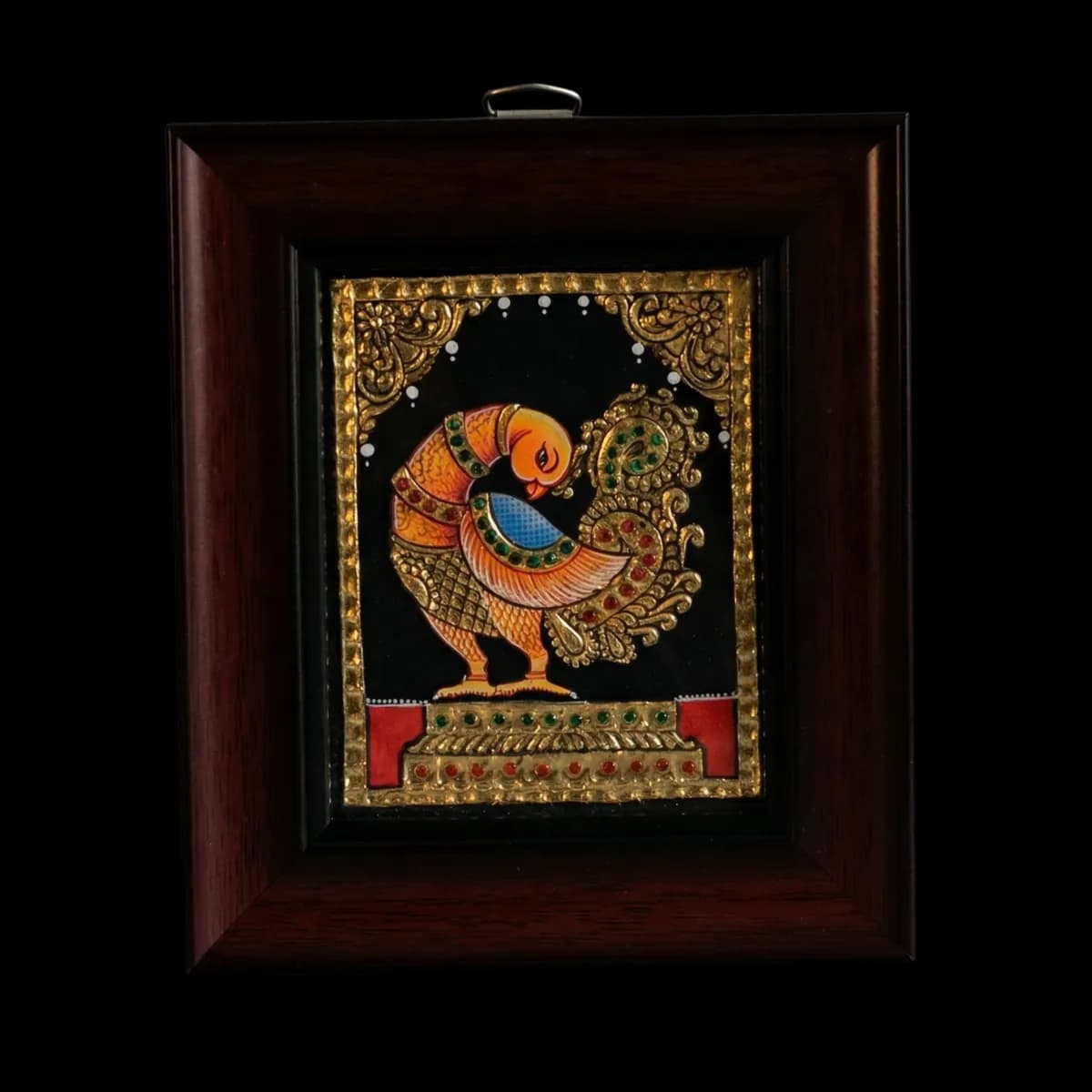 Traditional Bird Motif Tanjore Painting