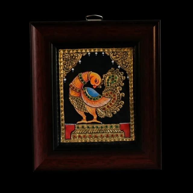 Traditional Bird Motif Tanjore Painting