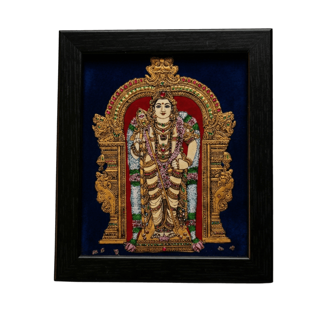 Lord Murugan Reverse Glass Painting (Small)