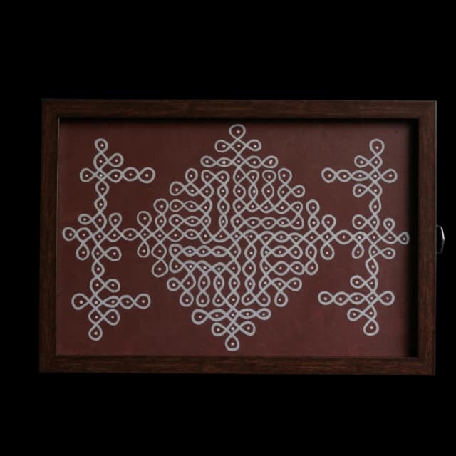 Hand-Painted Framed Kolam Art