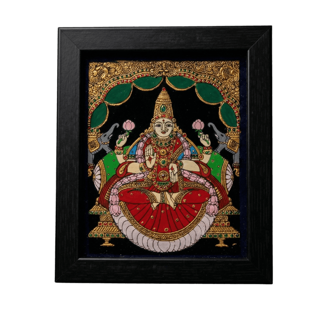 Goddess Lakshmi Reverse Glass Painting (Small)