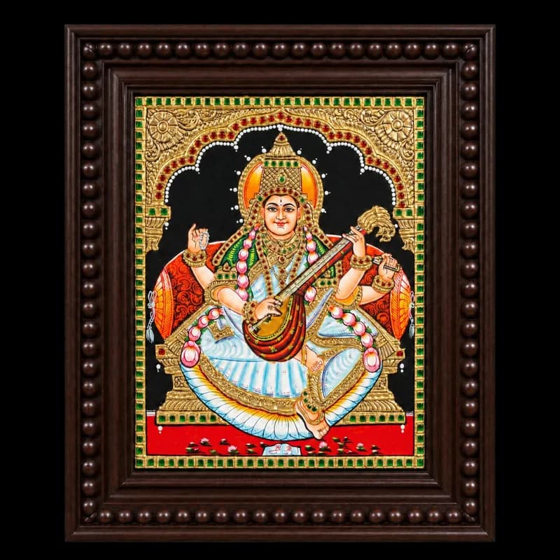 Godess Saraswati Tanjore Painting