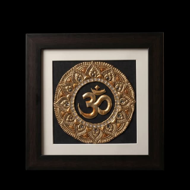 Gold Foil Om Mandala Tanjore Painting