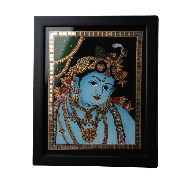 Lord Krishna Reverse Glass Painting