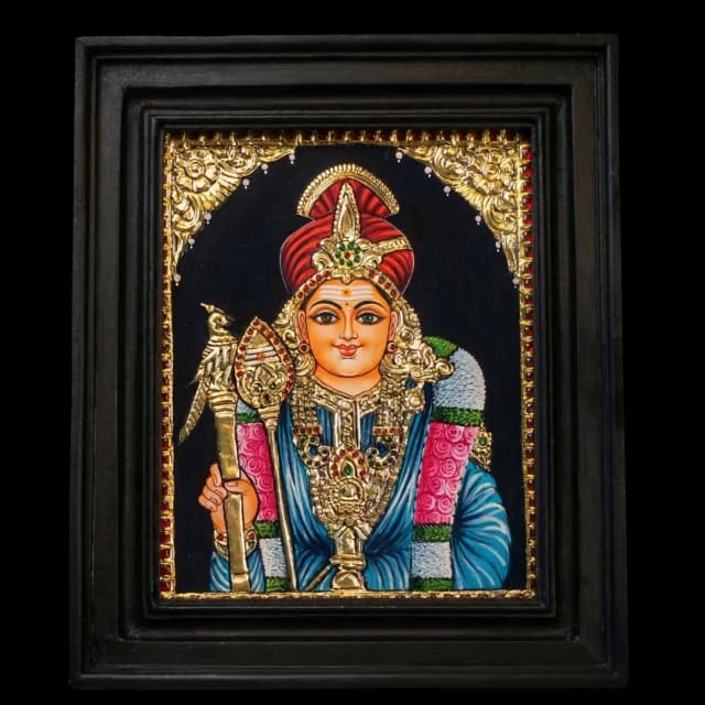 Raja Alangaram Lord Murugar Tanjore Painting