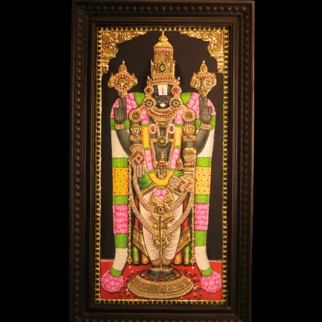 Lord Perumal Tanjore Painting