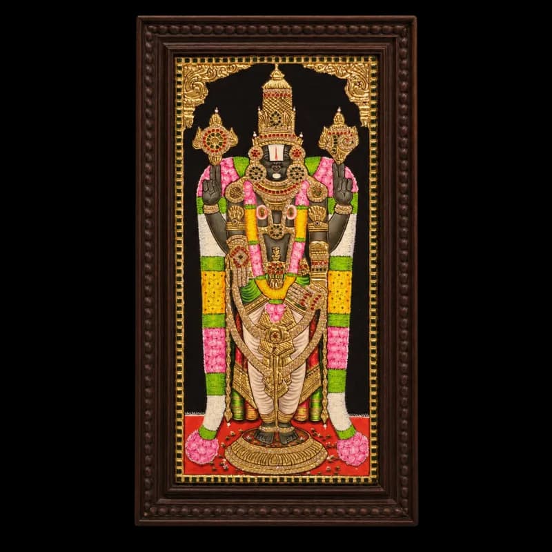 Lord Perumal Tanjore Painting