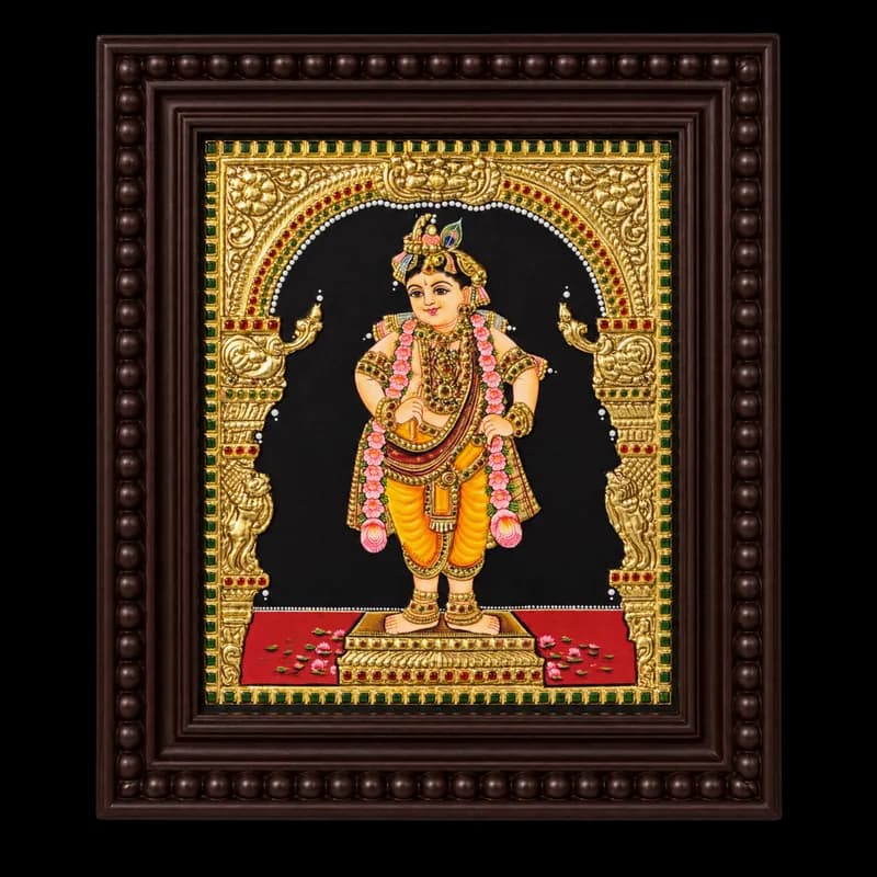 Standing Lord Krishna Tanjore Painting