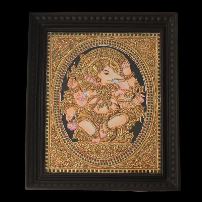 Lord Ganesha Authentic tanjore painting